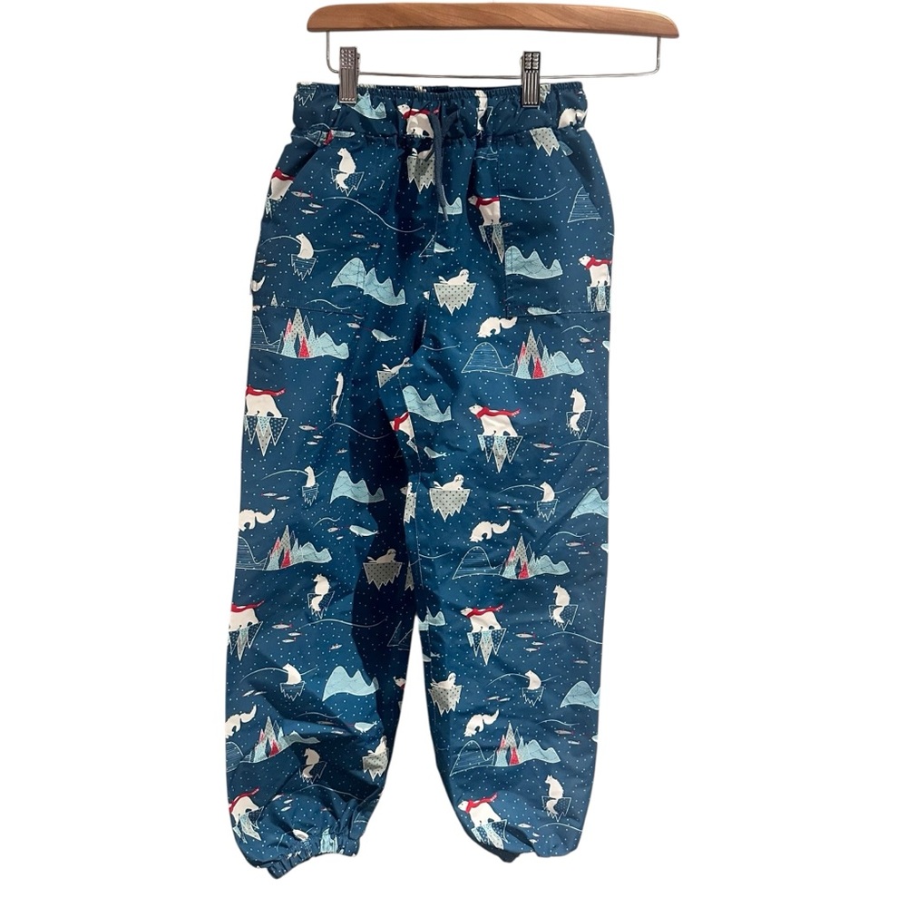 Jan & Jul Printed Cozy-Dry‎ Fleece Lined Rain Pants Arctic Print Blue Size 8